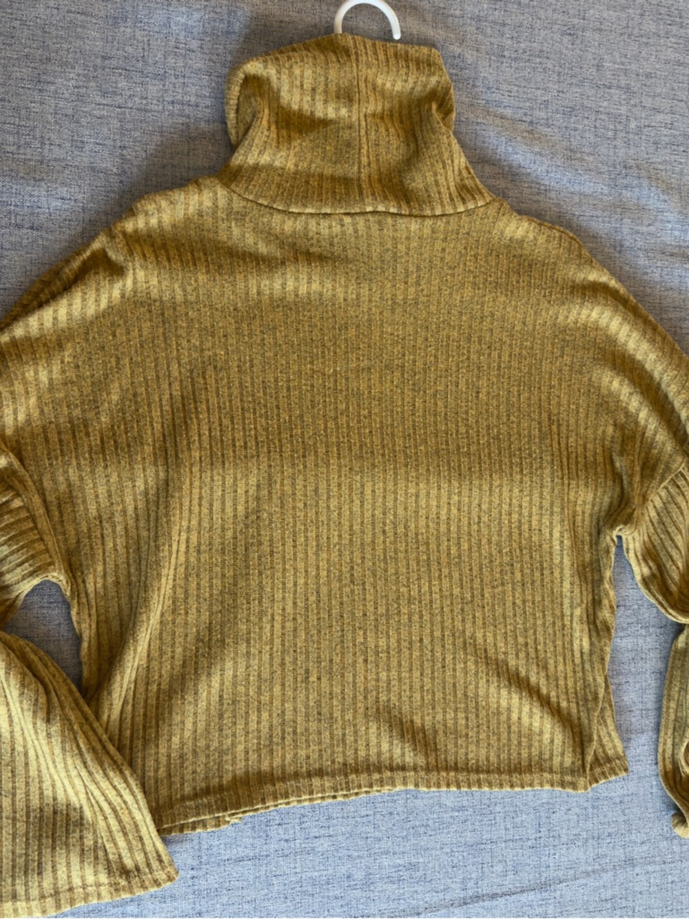 Fashion Nova Ribbed Crop Turtleneck Sweater in Mustard